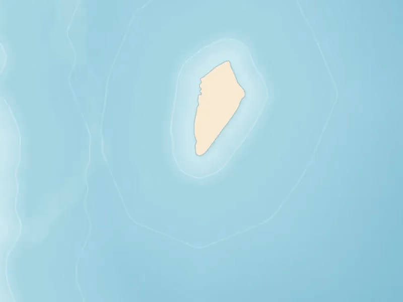 Kaartuitsnede van de zee voor de kust van Hurghada met de pin op het Magawish-eiland